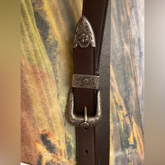 Polo Ralph Lauren Western Calfskin Double-Buckle Belt Size xl - Picture 2 of 7